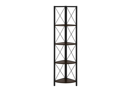 4-Tier Corner Bookshelf with Marble Look and Metal Frame HouseOfZazla