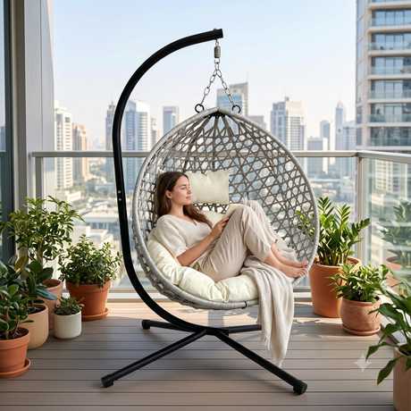 Foldable Hanging Egg Chair with Stand HouseOfZazla