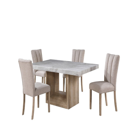Sheena - 5 Pieces Dining Table Set With Chairs HouseOfZazla