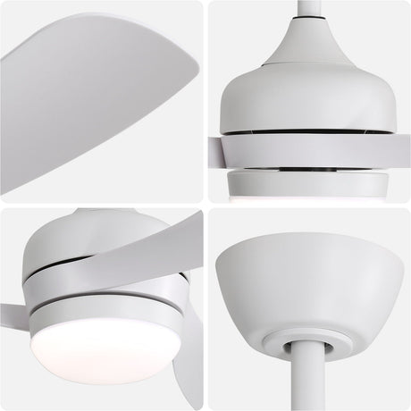 Ceiling Fan With 3 Blades, Remote Control, Reversible DC Motor, Noiseless Operation, 3 Downrods HouseOfZazla