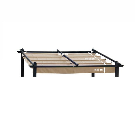 Replacement Canopy Top Cover Fabric For Outdoor Patio Retractable Pergola Sun-Shelter Canopy HouseOfZazla