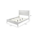 Modern Bed Frame With Wave Texture Headboard And Angled Legs