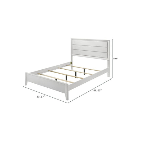 Modern Bed Frame With Wave Texture Headboard And Angled Legs HouseOfZazla