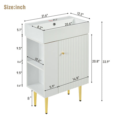 Bathroom Vanity, Combo Cabinet, Bathroom Storage Cabinet, Single Ceramic Sink HouseOfZazla