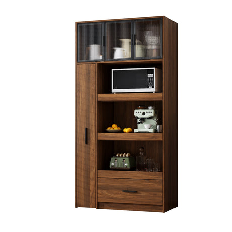 70.87" Tall Kitchen Pantry Cabinet with Multi-Tier Pull-Out Shelf HouseOfZazla