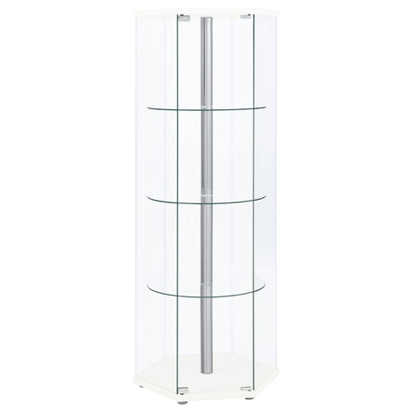 Tenley - 4 Shelf Curio Cabinet With Hexagonal Design HouseOfZazla
