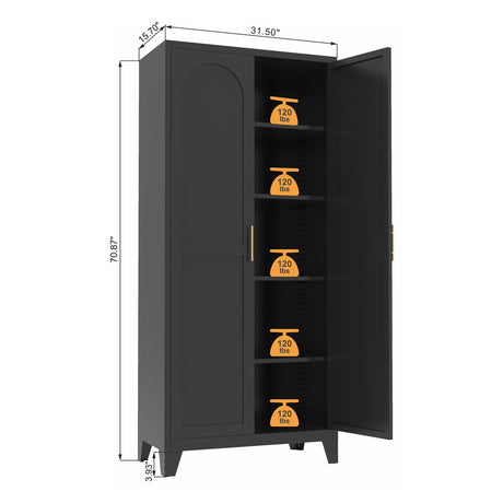Shapely Doors Cabinet, Metal Storage Cabinet With Doors And Adjustable Shelves HouseOfZazla