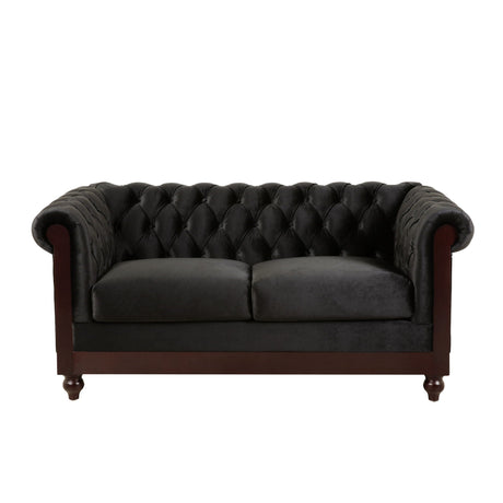 Chesterfield Loveseat Sofa, 2 Person Rolled Arm Upholstered Couch HouseOfZazla