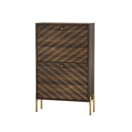 Shoe Cabinet, Freestanding Organizer For Entryway - Walnut HouseOfZazla