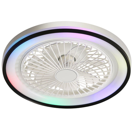 RGB Dimmable LED Enclosed Ceiling Fan with Light - White HouseOfZazla