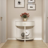 Demi Lune Console Table With 2 Storage Drawers
