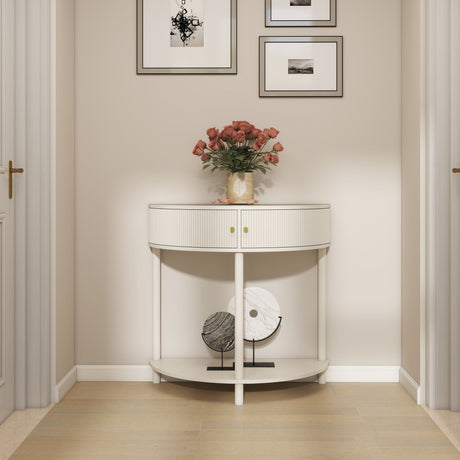 Demi Lune Console Table With 2 Storage Drawers HouseOfZazla