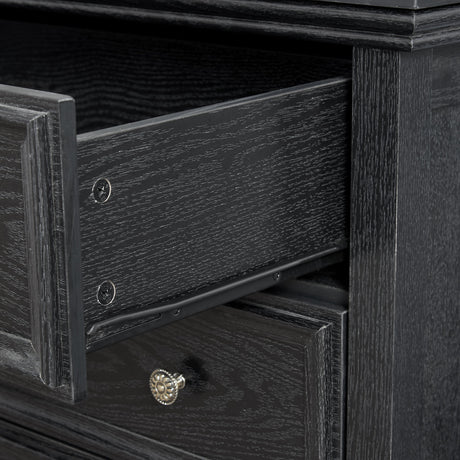 Modern 5-Drawer Black Dresser for Living Room Storage HouseOfZazla