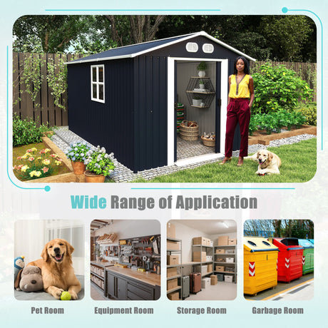 Campcraft 8x12 Ft Outdoor Metal Storage Shed HouseOfZazla