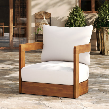 Premium Acacia Wood Outdoor Club Chair HouseOfZazla