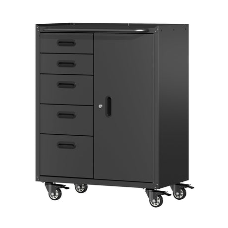 Metal Tool Garage Storage Cabinet with 5 Drawers and 1 Door HouseOfZazla