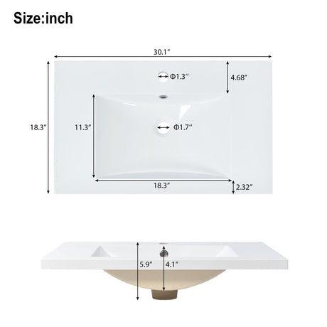 Bathroom Vanity Set With Sink, Combo Cabinet, Bathroom Storage Cabinet, Solid Wood Frame HouseOfZazla