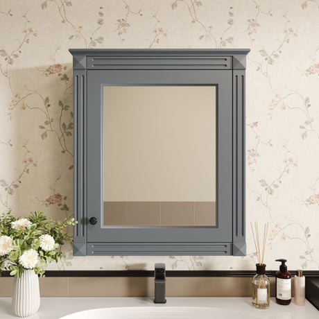 Wall Mounted Bathroom Storage Cabinet With Mirror, Medicine Cabinet With Height Adjustable Shelf HouseOfZazla