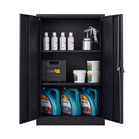 Metal Storage Cabinet With Locking Doors And Adjustable Shelf, Folding Filing Storage Cabinet, Folding Storage Locker Cabinet For Home Office, School, Garage HouseOfZazla