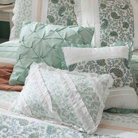 9 Piece Cotton Percale Comforter Set Aqua HouseOfZazla