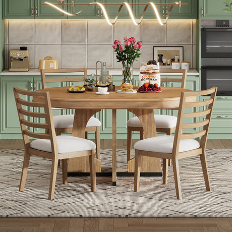 Round Dining Table Set For 4 With Chairs HouseOfZazla