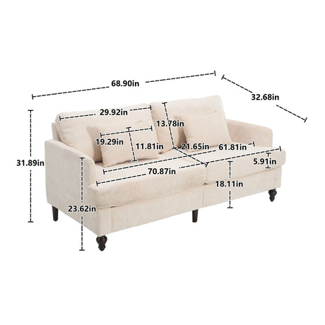 Mid Century Modern Fabric Loveseat Sofa, 2 Seat Upholstered Couch HouseOfZazla