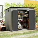 6x8FT Outdoor Resin Storage Shed with Transparent Windows & Louvered Vents