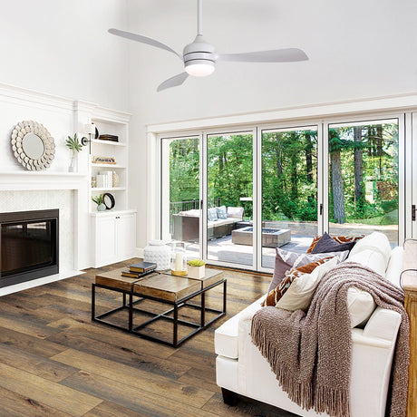 Ceiling Fan With 3 Blades, Remote Control, Reversible DC Motor, Noiseless Operation, 3 Downrods HouseOfZazla