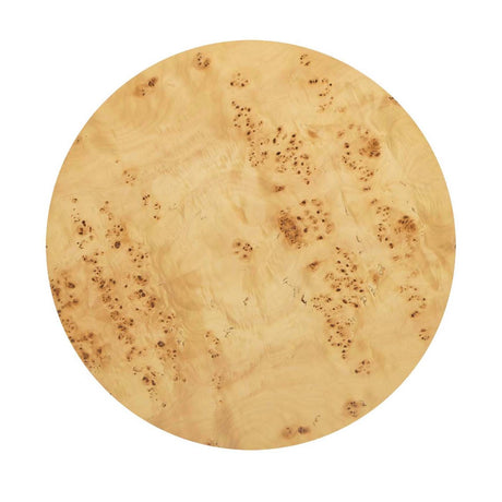 Nebula 35.5' Round Pillar Leg Coffee Table Warm Natural Brown Burl Wood HouseOfZazla