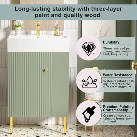 Bathroom Vanity, Combo Cabinet, Bathroom Storage Cabinet, Single Ceramic Sink HouseOfZazla