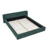 Modern Upholstered Bed Frame With Thick Fabric And Headboard