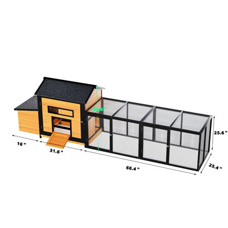 114" Wooden Chicken Coop with Outdoor Run HouseOfZazla