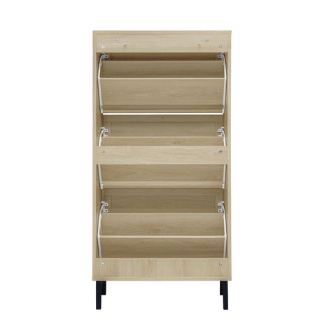 Modern Rattan 3 Door Shoe Rack Cabinet for Entryway HouseOfZazla