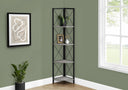4-Tier Corner Bookshelf with Marble Look and Metal Frame HouseOfZazla