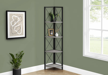 4-Tier Corner Bookshelf with Marble Look and Metal Frame HouseOfZazla