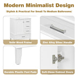 Bathroom Vanity, Modern Bathroom Cabinet With Sink Combo Set, Bathroom Storage Cabinet With A Soft Closing Door And 3 Drawers, Solid Wood Frame