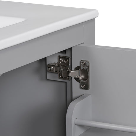 Bathroom Vanity With Single Sink, Combo Cabinet Undermount Sink, Bathroom Storage Cabinet With Two Doors And A Drawer, Soft Closing, Multifunctional Storage, Solid Wood Frame HouseOfZazla