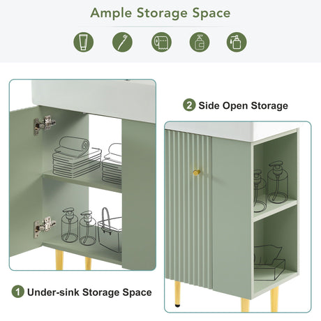 Bathroom Vanity, Combo Cabinet, Bathroom Storage Cabinet, Single Ceramic Sink HouseOfZazla