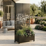 Metal Planter Box with Trellis, 73"x35"x16" Raised Garden Bed