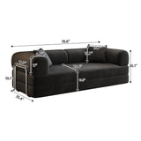 78.8' Compression Sofa,Convertible Floor Sofa Bed-with Pillow Back Support Armrest,Comfy Futon Couch Sleeper Bed,Loveseats Boneless Modular Sectional Sofa,Corduroy fabric,for Living Room,Bedroom,Black