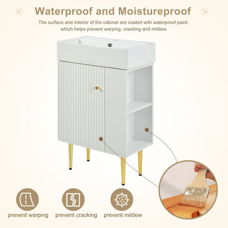 Bathroom Vanity, Combo Cabinet, Bathroom Storage Cabinet, Single Ceramic Sink HouseOfZazla