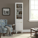 Tall Bathroom Storage Cabinet With Adjustable Shelves And 1 Drawer & Door