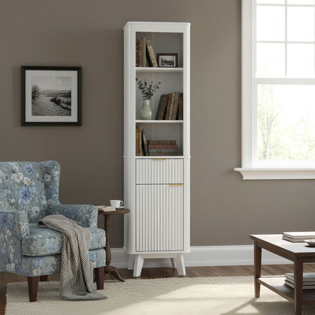 Tall Bathroom Storage Cabinet With Adjustable Shelves And 1 Drawer & Door HouseOfZazla
