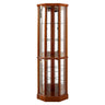 6 Shelf Lighted Corner Curio Cabinet With Adjustable Tempered Glass Shelves And Mirror Back (E26 Light Bulb Not Included) HouseOfZazla