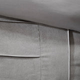 7 Piece Faux Suede Comforter Set Grey Queen
