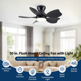 Low Profile Flush Mount Ceiling Fan With Light