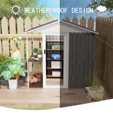6 x 4 Ft Outdoor Storage Shed with Rack