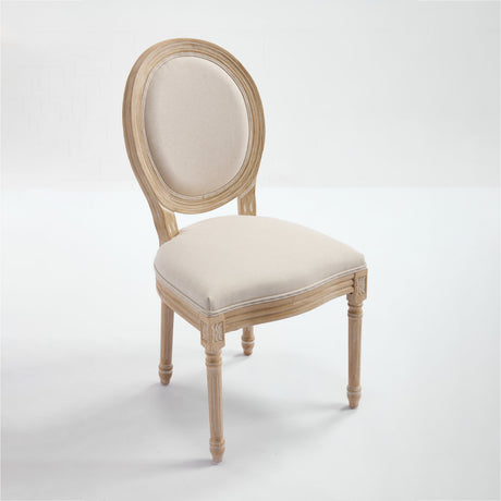 French Country Dining Chairs Set of 2 with Upholstered Round Back HouseOfZazla