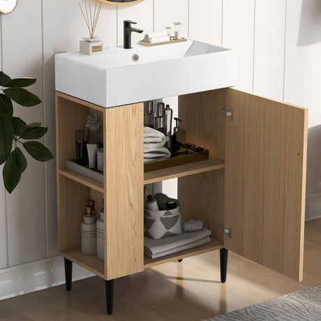 Bathroom Vanity, Combo Cabinet, Bathroom Storage Cabinet, Single Ceramic Sink HouseOfZazla