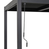 Byron Black Outdoor Pergola Aluminum with Adjustable Louvered Roof